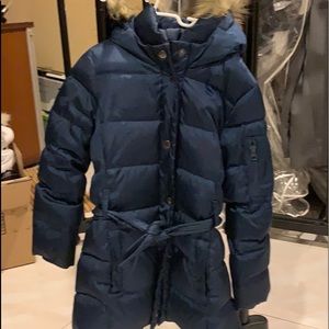 Girls Navy blue Puffer coat